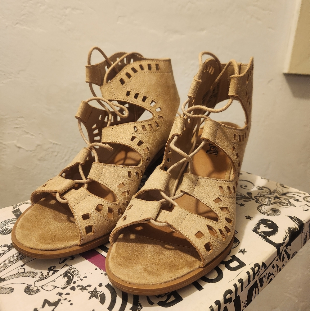 Suede Lace Up Heels